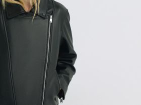 Куртка-косуха из натуральной кожи, Черный