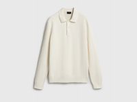 Текстурное вязаное поло, Белый
