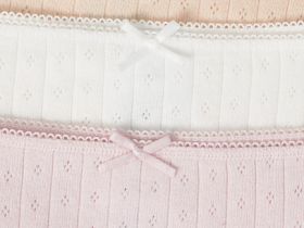 Трусы-слипы с кружевом для девочек, 3 шт., Бежевый