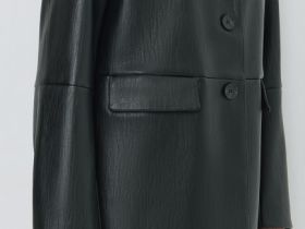 Плащ из искусственной кожи, Черный