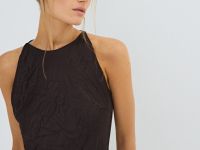 Платье из жатого сатина, Коричневый