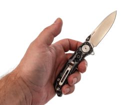 Складной нож Dr.Tech W3610MG, сталь 14C28N, рукоять микарта, Pattern Gray