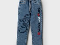 Брюки текстильные джинсовые утепленные флисом для мальчиков