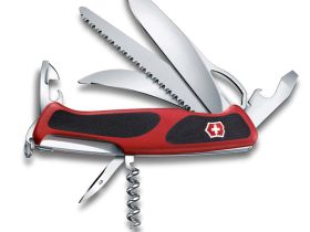 Нож перочинный Victorinox RangerGrip 57 Hunter, сталь X55CrMo14, рукоять полиамид, красно-чёрный