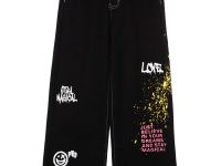 Брюки текстильные джинсовые утепленные для девочек