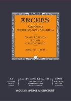 Альбом-склейка для акварели Arches "RG Watercolour Rough" 29,7х21 см 12 л 300 г, 100% хлопок, крупно