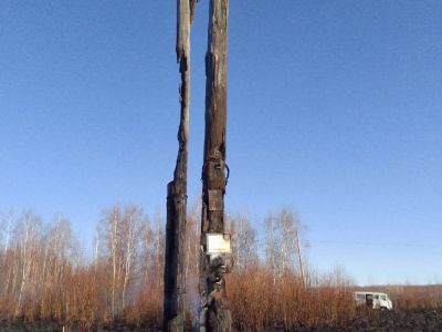 В Горном районе из-за несанкционированного сельхозпала пострадали опоры ЛЭП
