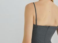 Платье-бюстье со съёмными бретелями, Серый