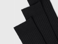 Носки в рубчик, 3 пары, Черный