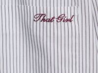 Рубашка в полоску с вышивкой, Фиолетовый