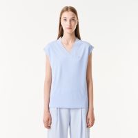 Женская футболка Lacoste приталенного кроя с v-образным вырезом