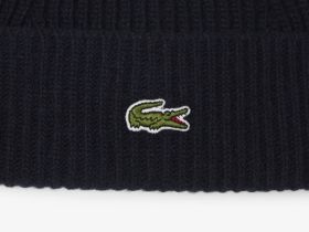 Вязаная шапка-бини Lacoste из шерсти