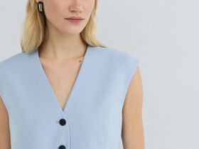 Удлинённый жилет, Голубой