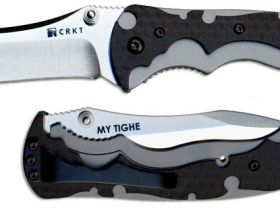 Полуавтоматический складной нож My Tighe, CRKT 1090, сталь 1. 4116 (X50CrMoV 15), рукоять сталь/термопластик
