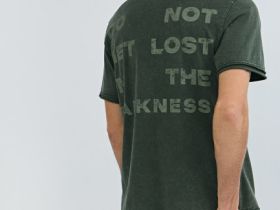 Футболка с текстовым принтом, Зеленый