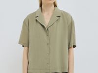 Блузка с английским воротником из модала, Зеленый