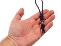 Темляк  малый фиолетовый с бусиной "Опята"