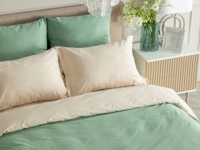 Постельное белье Smoke green & Cream