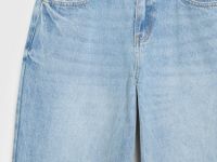 Свободные прямые джинсы средней посадки, Голубой