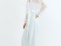 Блузка из лиоцелла с запахом, Белый