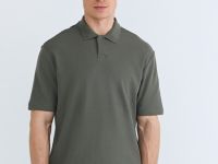 Поло из текстурной хлопковой ткани, Коричневый