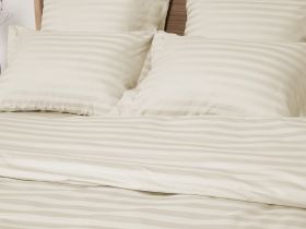 Постельное белье Экрю, страйп-сатин 40962-1