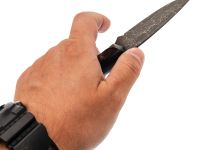 Нож Pocket Wolf Мини Тактик, сталь K340, рукоять G10/хаотичный карбон, черный
