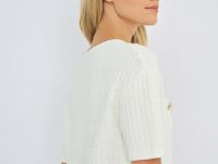 Кардиган с коротким рукавом, Белый