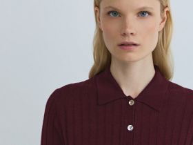 Кардиган в рубчик с шерстью, Фиолетовый