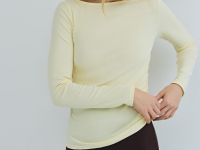 Лонгслив с вырезом лодочкой, Желтый