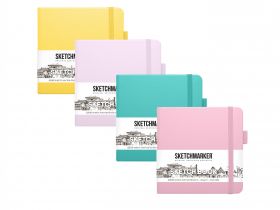 Блокнот для зарисовок Sketchmarker 12*12 см 80 л 140 г, твердая обложка Графитовый