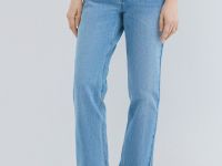 Прямые джинсы со средней посадкой, Голубой
