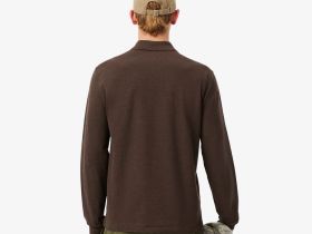 Мужское поло Lacoste L.12.21 классического кроя с длинным рукавом