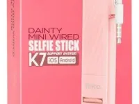 Монопод Hoco K7 Dainty mini AUX 64cm (розовый)