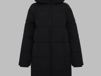 Длинный пуховик с капюшоном