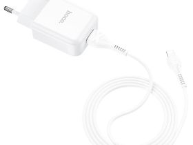 Сетевое зарядное устройство Hoco (N2) Vigour USB/2.1A + кабель Lightning (белый)