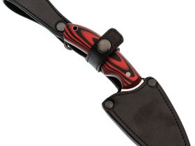 Разделочный нож Бобр цм, сталь N690, рукоять G10, черно-красный