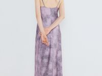 Платье с принтом из жатого сатина, Розовый