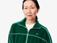 Женская велюровая толстовка Lacoste оверсайз на молнии