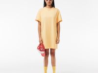 Трикотажное платье Lacoste с коротким рукавом оверсайз