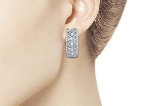Серьги из белого золота с бриллиантами э0901сг11210918