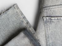 Широкие джинсы с высокой посадкой, Серый