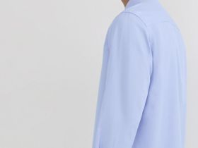 Рубашка из структурной ткани, Голубой