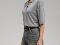 Легкий джемпер-поло прямого кроя