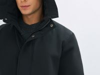 Утеплённая парка с капюшоном, Черный