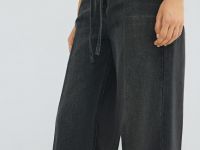 Широкие джинсы с поясом, Серый