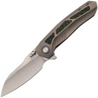 Складной нож Remette Kestrel, сталь S35VN, рукоять алюминий, серый/зеленый