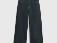 Широкие джинсы с подворотами, Синий