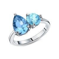 Серебряное кольцо с фианитами и со шпинелью синтетической
