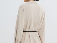 Рубашка с поясом-шнуром, Бежевый